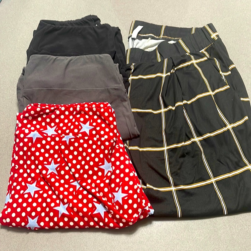 3 pair’s lularoe leggings Tc and 1 pair pipany Capri legging with pocket 2x